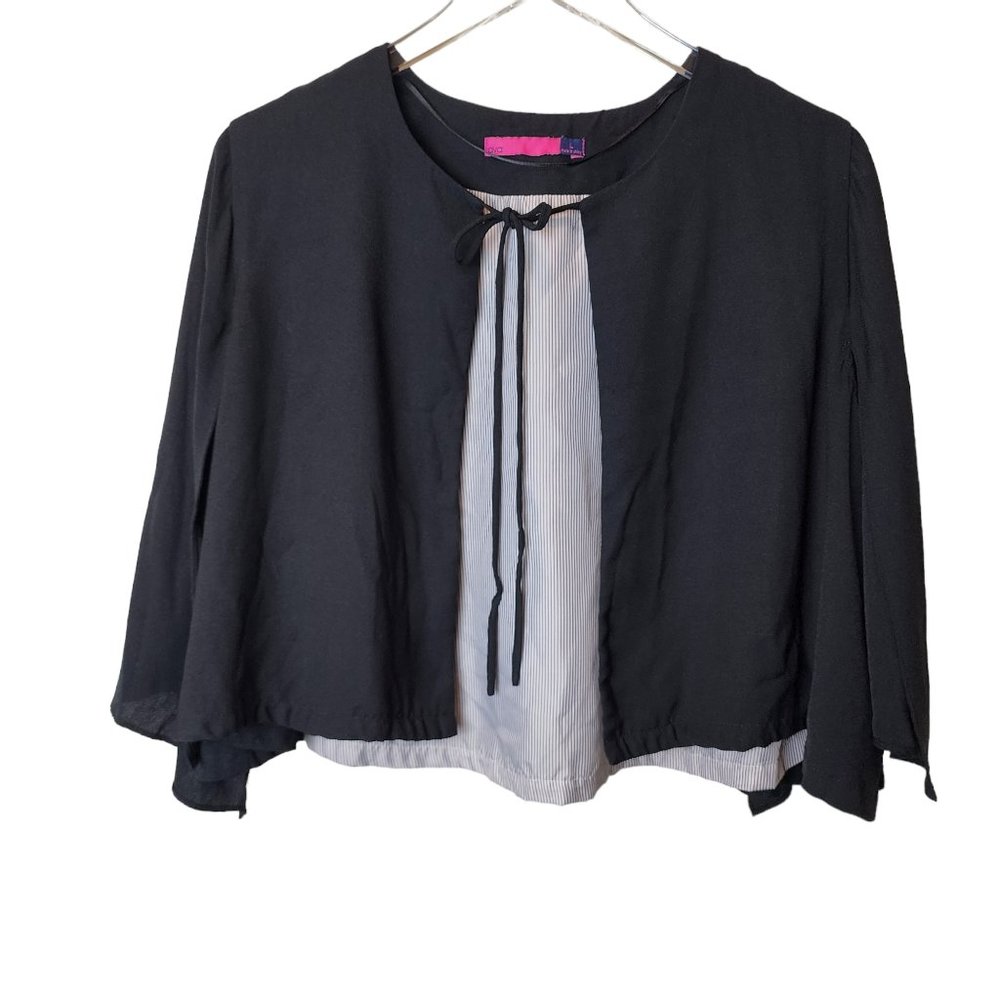 Black Capelet - Open Armpit Bell Sleeve Cardigan Coat
